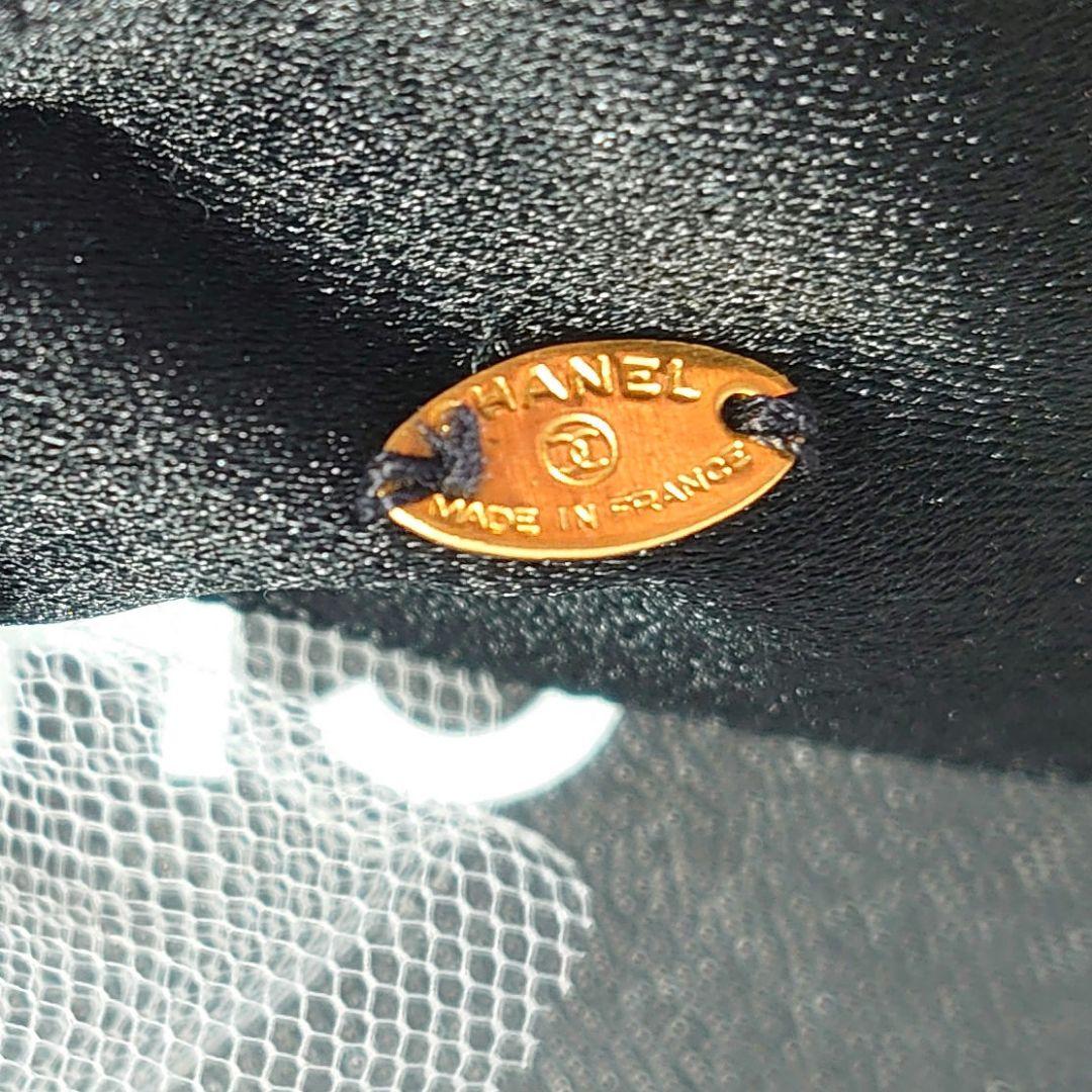 シャネル コサージュ リボン ブローチ 白レース＆黒サテンリボン メッシュ