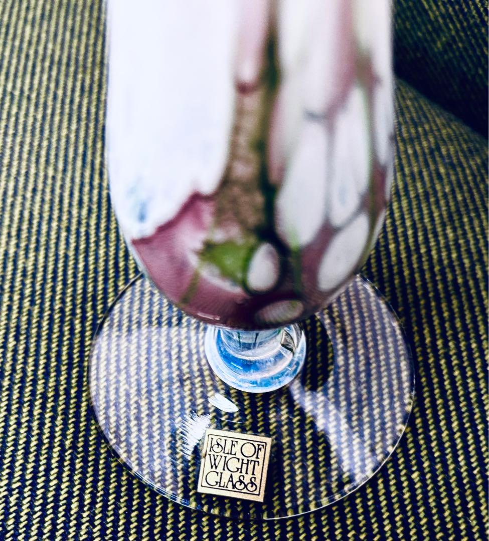 英国 Isle of wight glass アートガラス 花瓶 一輪差 - メルカリ
