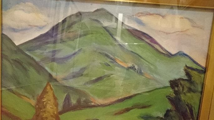 油彩絵画 風景 作者 多々羅義雄 Y.TATARA 制作年 1960年代