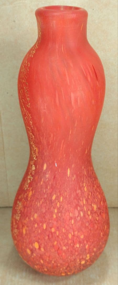 本物保証】藤田喬平 手吹 金彩花瓶 共箱 美品 高さ23㎝