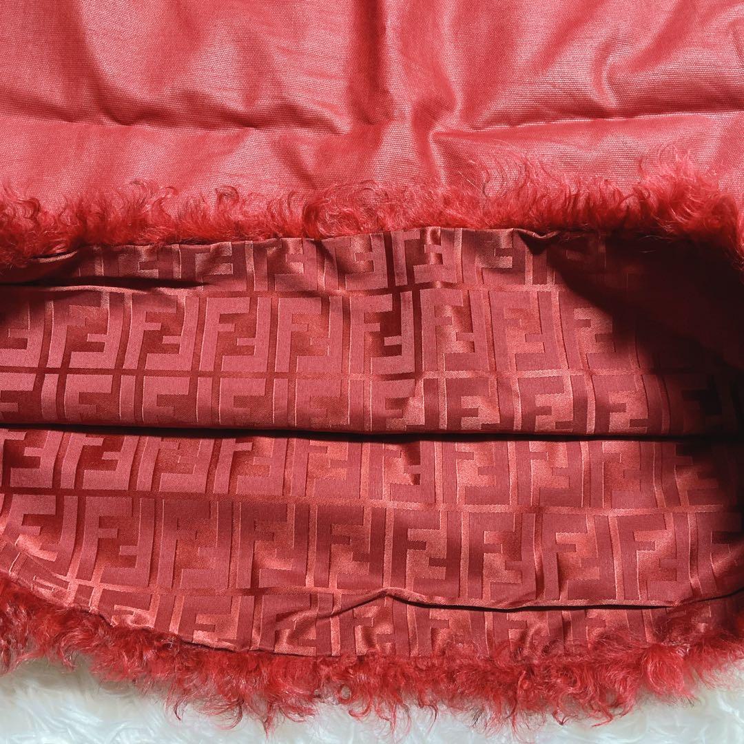 希少⭐️フェンディ　スカート　ファー　コットン　ズッカ柄　赤　アオイ　サイズ40