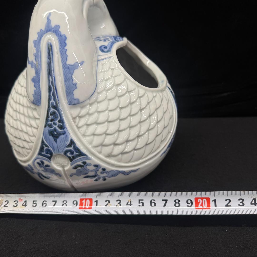 希少！平戸焼 染付 木魚形 手焙 古美術品 時代物