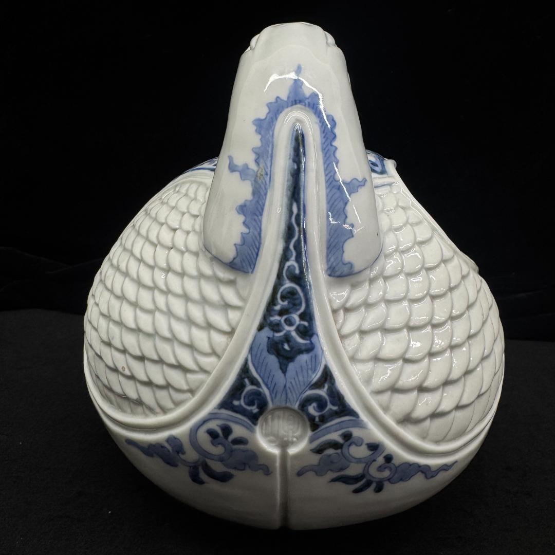 希少！平戸焼 染付 木魚形 手焙 古美術品 時代物