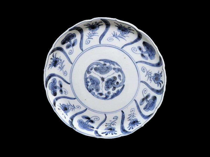 古伊万里 染付 なずな紋 霊芝紋の図 6寸皿 E611 AS-CQo - メルカリ