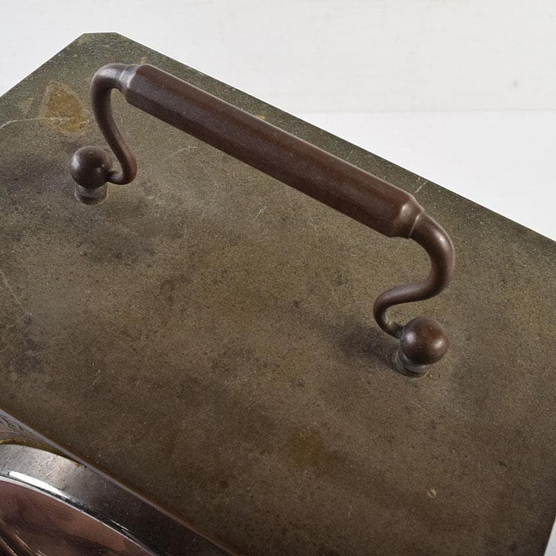 アンティーク 昭和レトロ 謙信洋行 置時計 ゼンマイ式 ジャンク品 VR8849