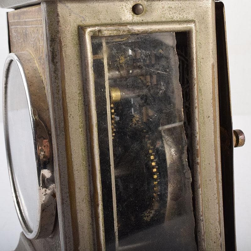 アンティーク 昭和レトロ 謙信洋行 置時計 ゼンマイ式 ジャンク品 VR8849