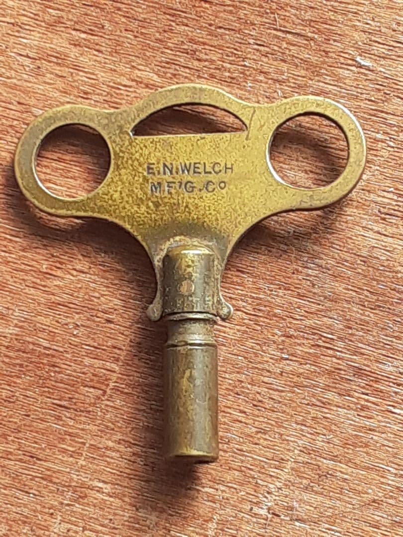 明治時代の八角形の柱掛時計、アメリカ製、機械式、ボンボン時計、調整済動作品