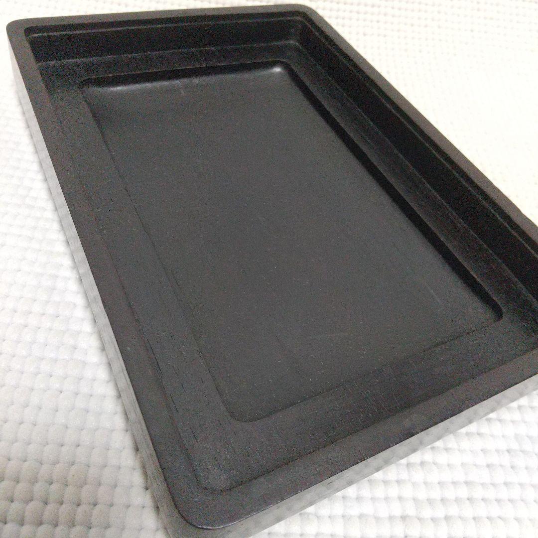 k*o様 雲龍が見事な浅型の硯／黒檀(?)の木箱入り オンライン