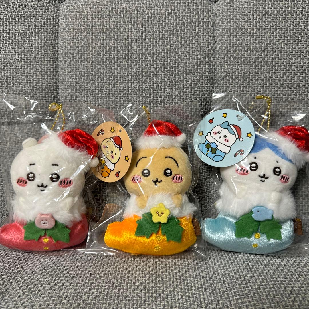 ちいかわ ハチワレ うさぎ クリスマスオーナメントにもなるマスコット 3点