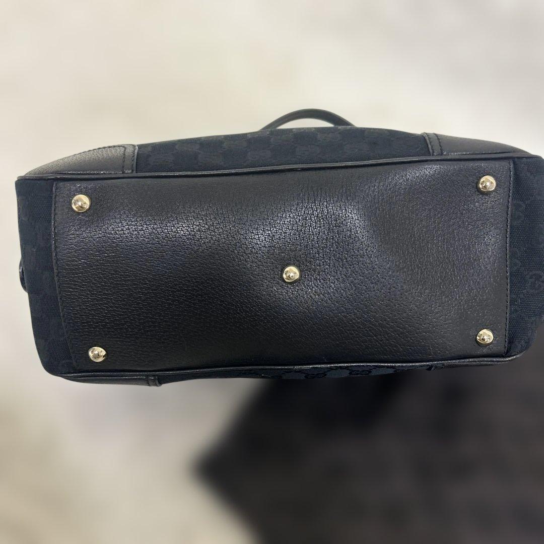 【美品】GUCCI プリンシー GGキャンバス ミニボストンバッグ 肩掛け 黒