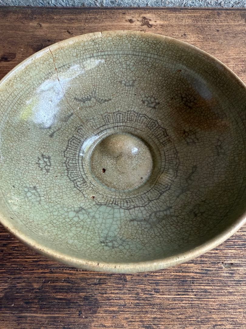 高麗青磁 菓子鉢 大鉢 象嵌 李朝 茶碗