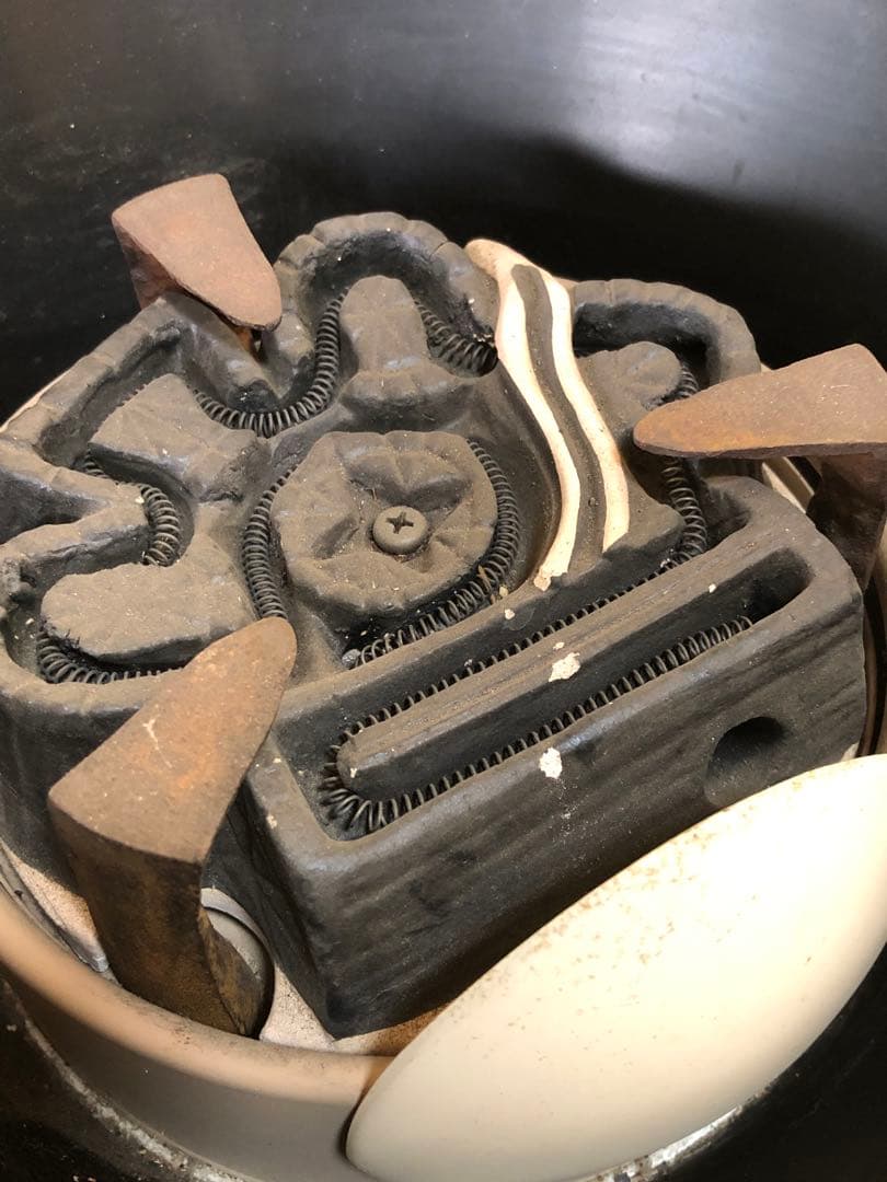 《R》野々田式 風炉型電熱器 黒真塗 B 小板付 元箱付 ① 1f