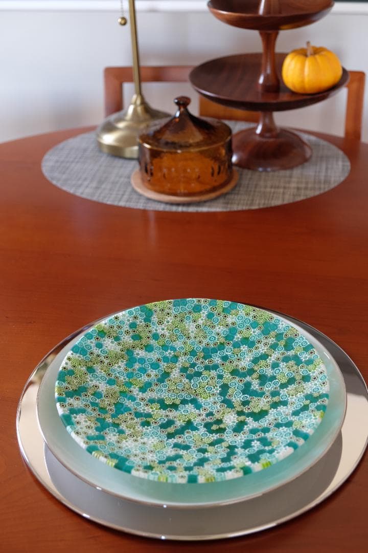 ヴェネチアングラス ミルフィオリ プレート ムリーニ 江波冨士子 花瓶