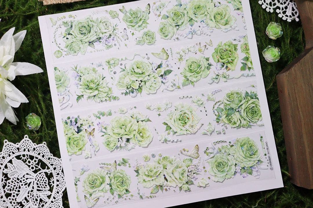 新七天《翡翠慕斯》海外マスキングテープ　マステ 【2574】