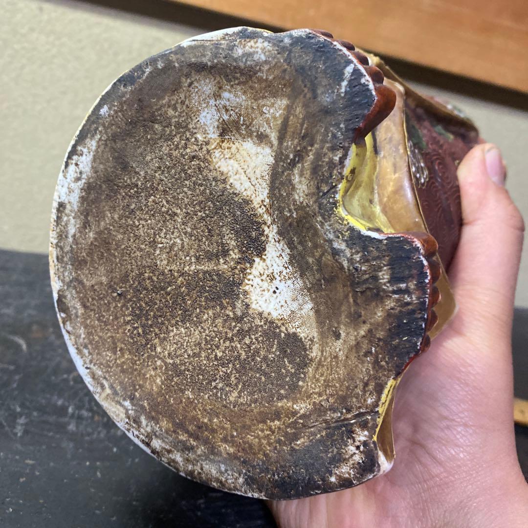 古九谷　色絵達磨図置物　30cm11cm12cm