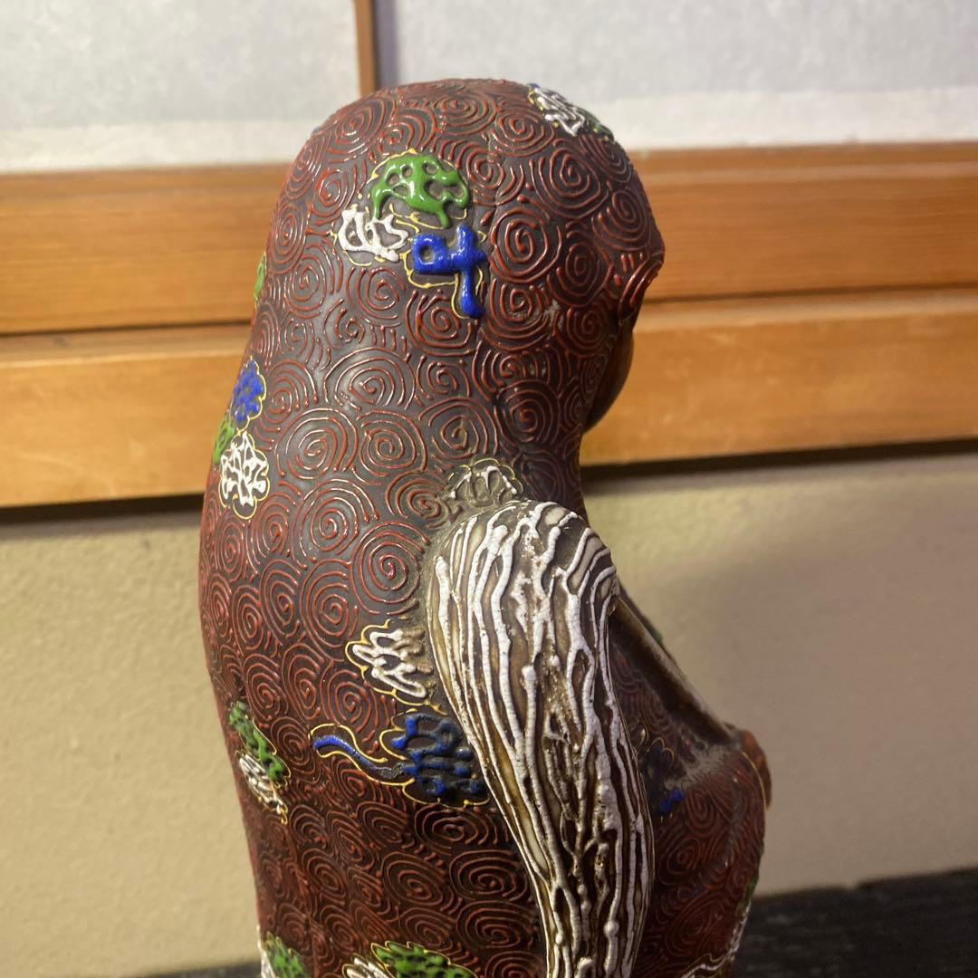古九谷　色絵達磨図置物　30cm11cm12cm