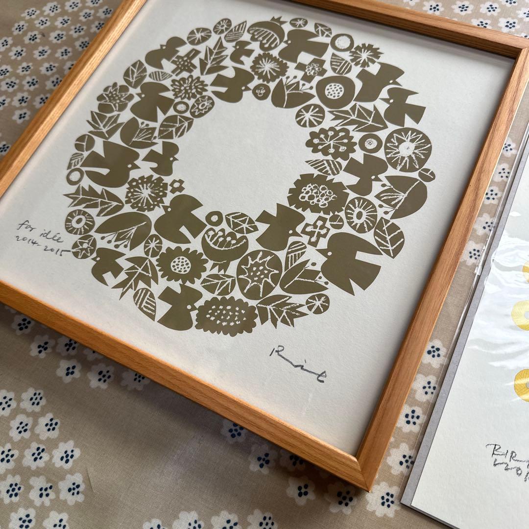 バーズワース /シルクスクリーン額付30cm &アートポスター1枚