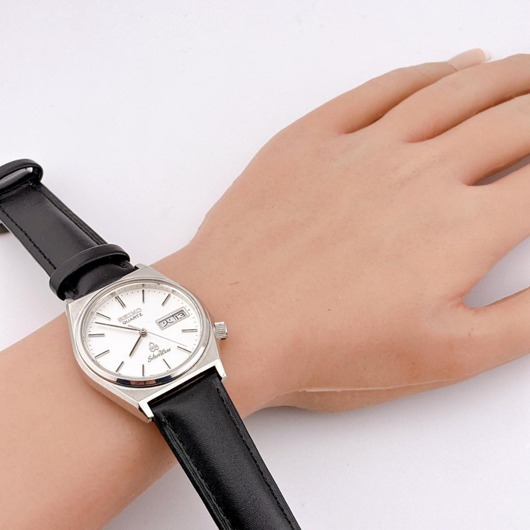 【電池交換済】SEIKO SilverWave　腕時計　新品ベルト　デイデイト