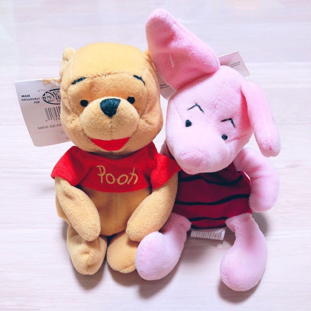 希少】くまのプーさん ピグレット ディズニーストア ぬいぐるみ 年代物