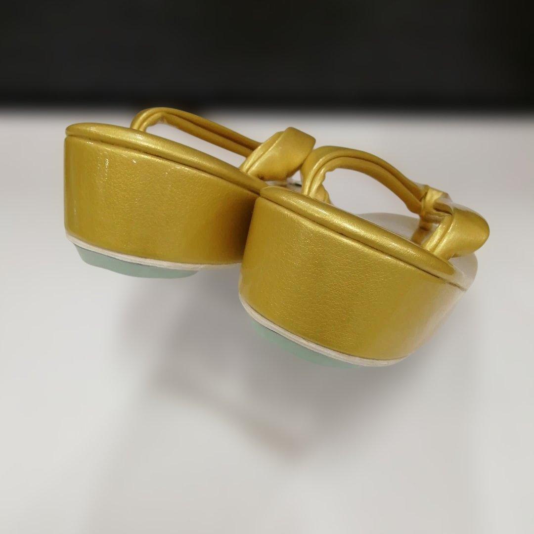 新品未使用　礼装用　金色系草履バッグセット Sサイズ k-1