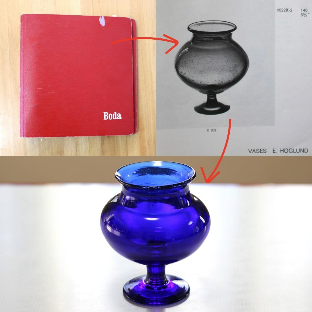 貴重・サイン入り】エリックホグラン Erik Hoglund ブルー 花器花瓶