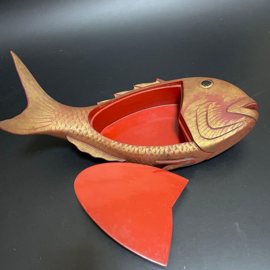 時代物特大木製鯛菓子器刺身盛り