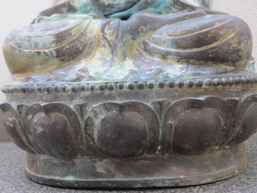 仏教美術 大明永楽年施 古銅 青銅 鍍金 座像 仏像 美術品