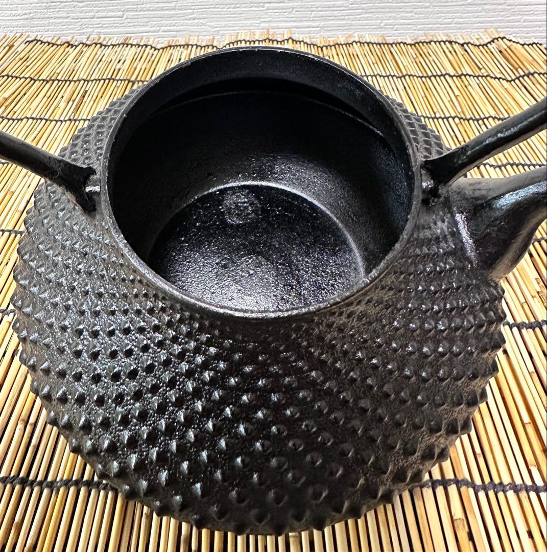 未使用品 南部伝統工芸士 及川寛治作 木瓜鉉 大アラレ 南部鉄瓶