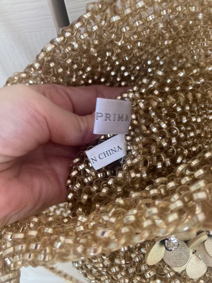 2way ANTEPRIMA ゴールド フラワーモチーフ パーティーバッグ