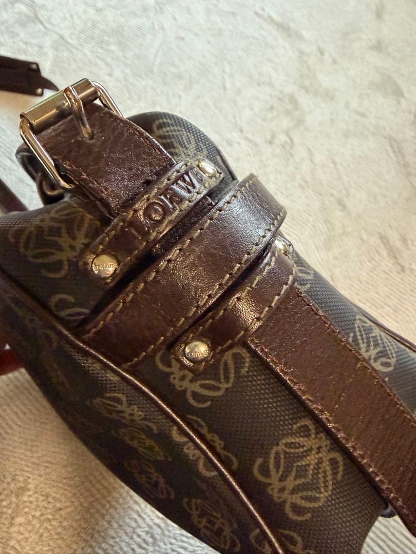 LOEWE ロエベ ヴィンテージ アナグラム キャンバス ショルダーバッグ