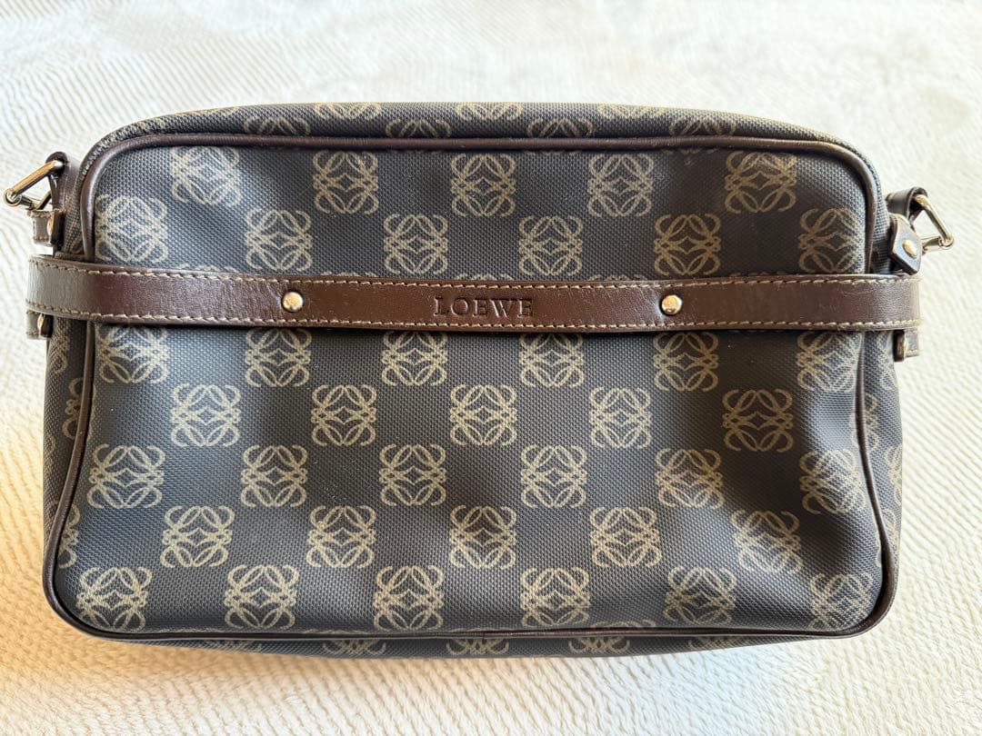 LOEWE ロエベ ヴィンテージ アナグラム キャンバス ショルダーバッグ