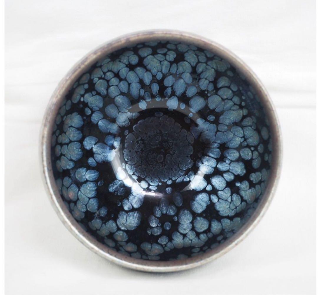 送料無料 建窯建盞 『周郡星』造 油滴建盞2客 天目茶碗