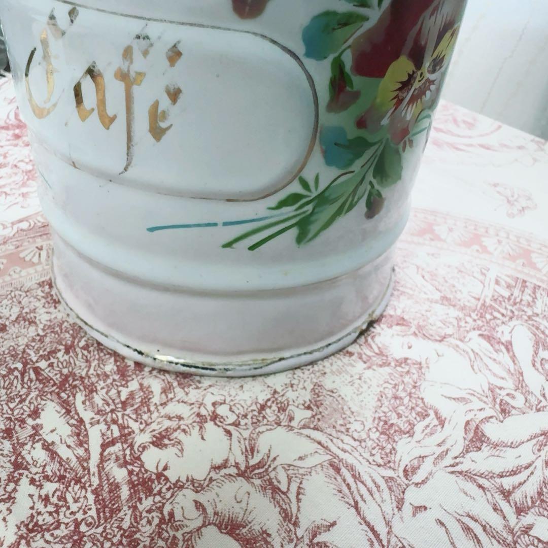 フランス アンティーク JAPY社 ホーロー キャニスター ピンク ジャピー