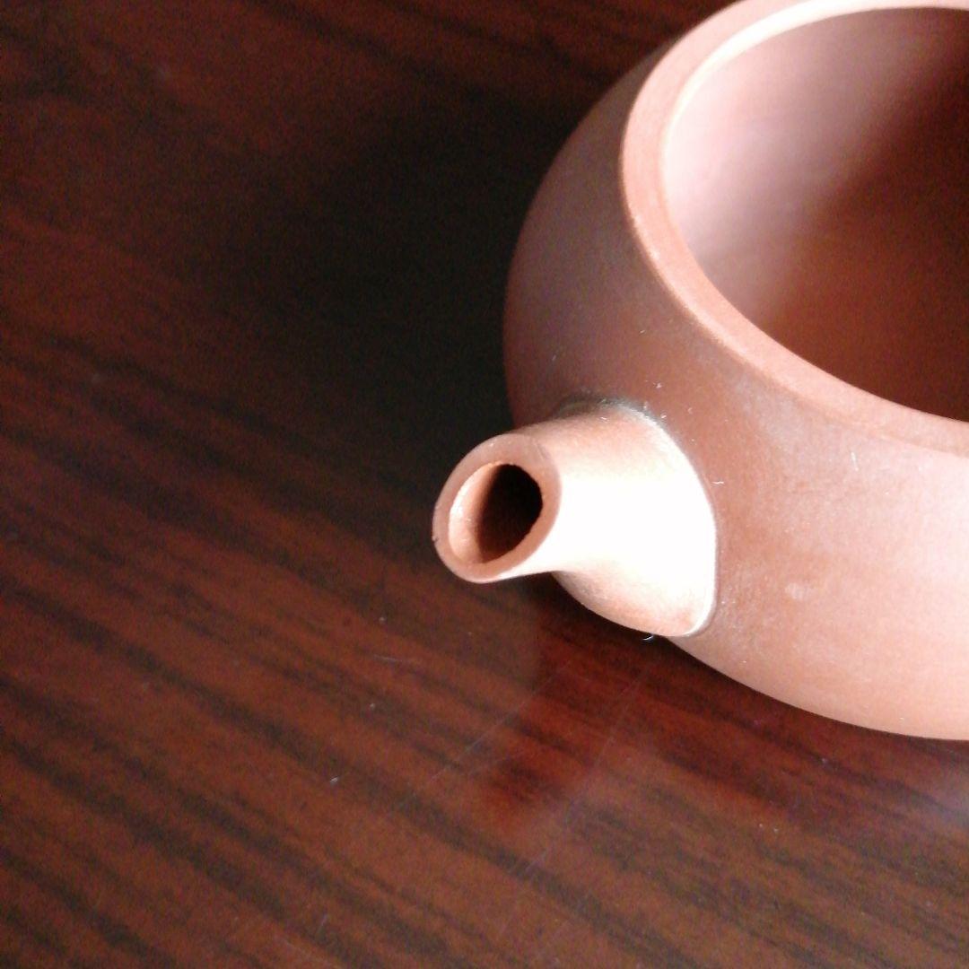 常滑焼　瀧田椿渓　朱泥横手急須　10cm　蓋無し