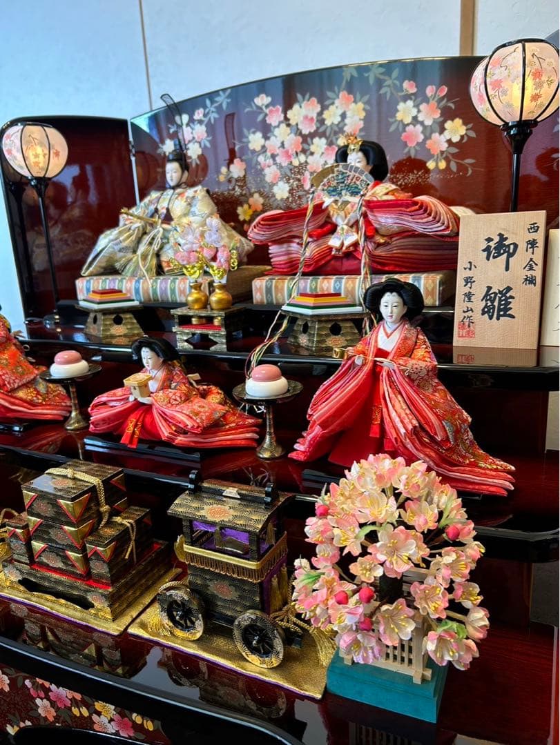 3段雛人形　西陣金襴　小野隆山作　送料込み