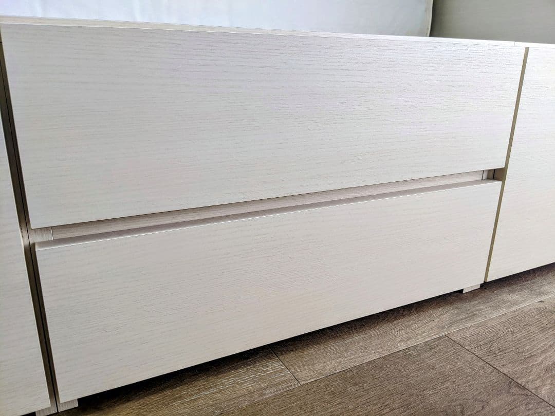 収納付き シングルベッドフレーム ホワイト 引き出し付き