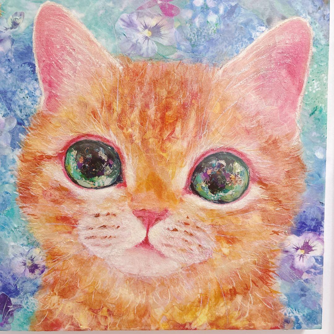 画家・福嶋吾然有さん作　原画　チャトラ　猫　ねこ