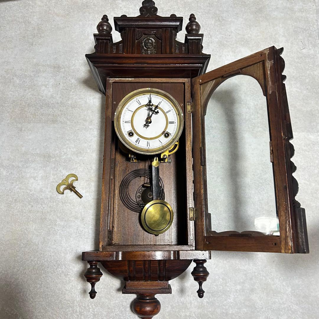 希少 掛時計　柱時計 ゼンマイ式 ボンボン時計　レトロ　アンティーク　稼動品