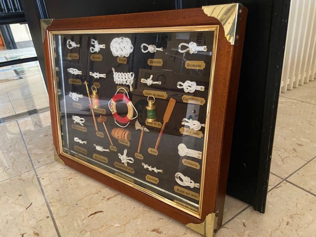 アンティーク ロープノット額 ワークマリン壁掛け オブジェ ヨット