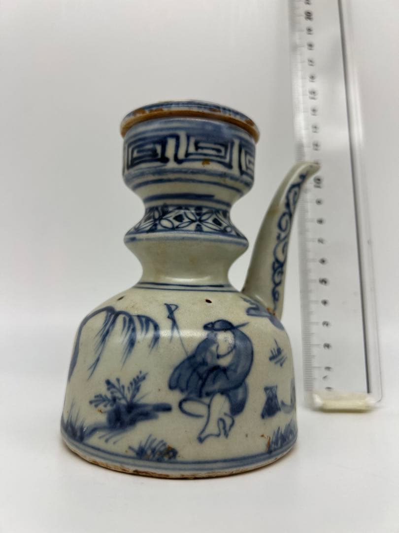 中国明朝染付ティーポット茶道具骨董古美術コレクション唐物　アンティーク青磁　江戸