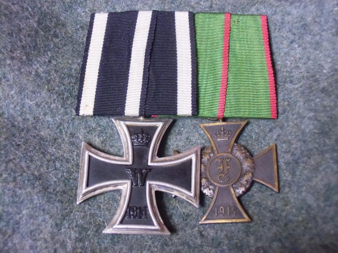 W帝政ドイツ軍/アンハルト公国＊野戦用２連メダルバー（実物）