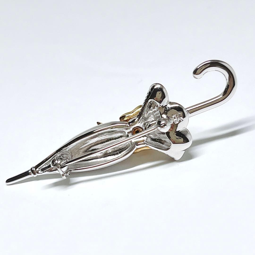 極美品✨MIKIMOTOミキモト アコヤパール ピンブローチ 傘 アンブレラ
