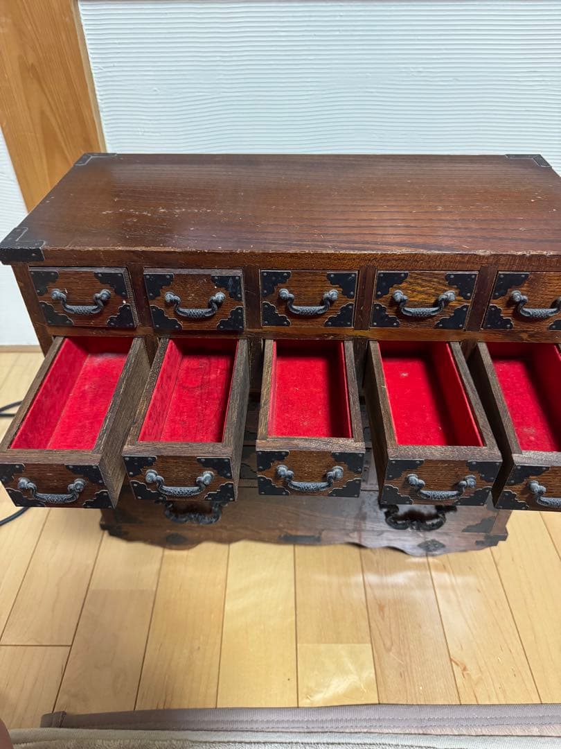 8/31まで値下げ】アンティーク家具 薬箪笥 小物入れ 17引出し