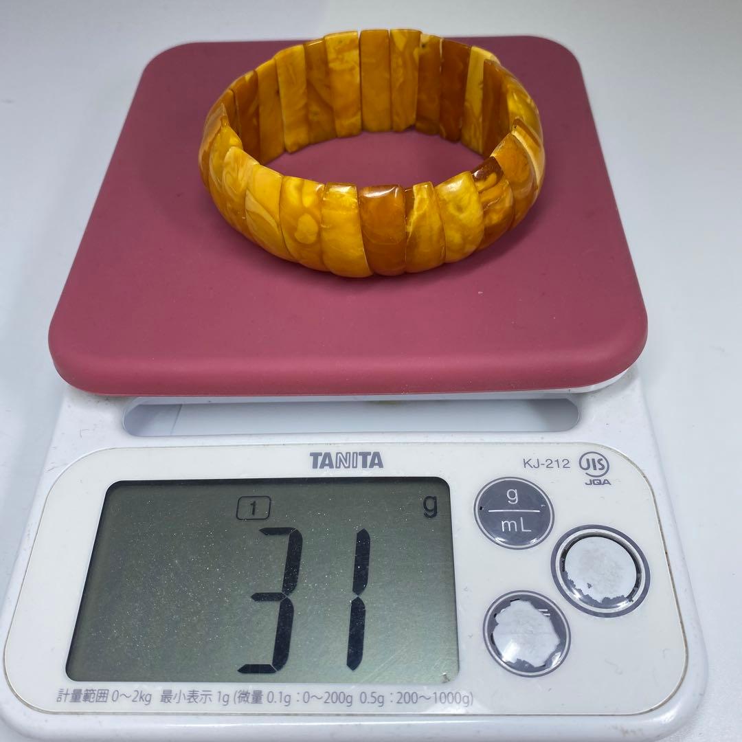本蝋琥珀　バングル　31g タエチ　東さ7-0321☆2F