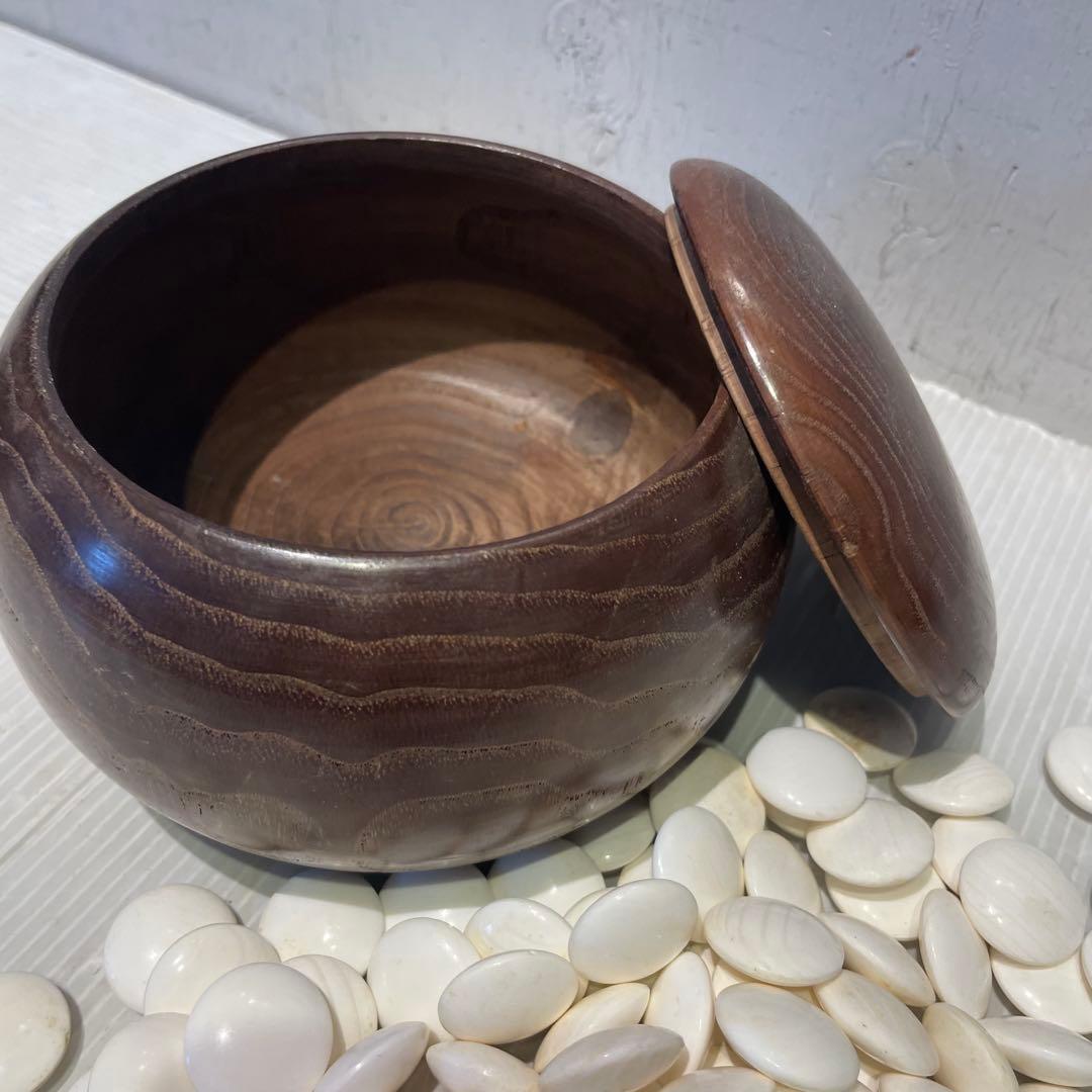 【碁石セット】囲碁 蛤 貝 木製 趣味 遊び　那智黒石　室内ゲーム