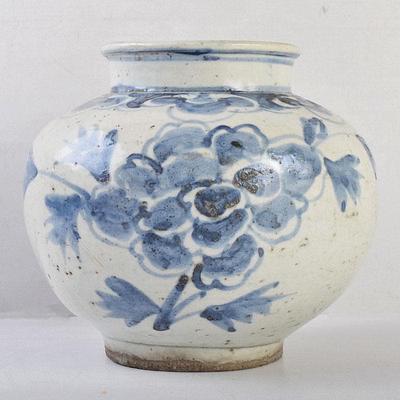 朝鮮美術 李朝 高麗白磁 染付 花文 壷 時代箱付 F R9160B - メルカリ