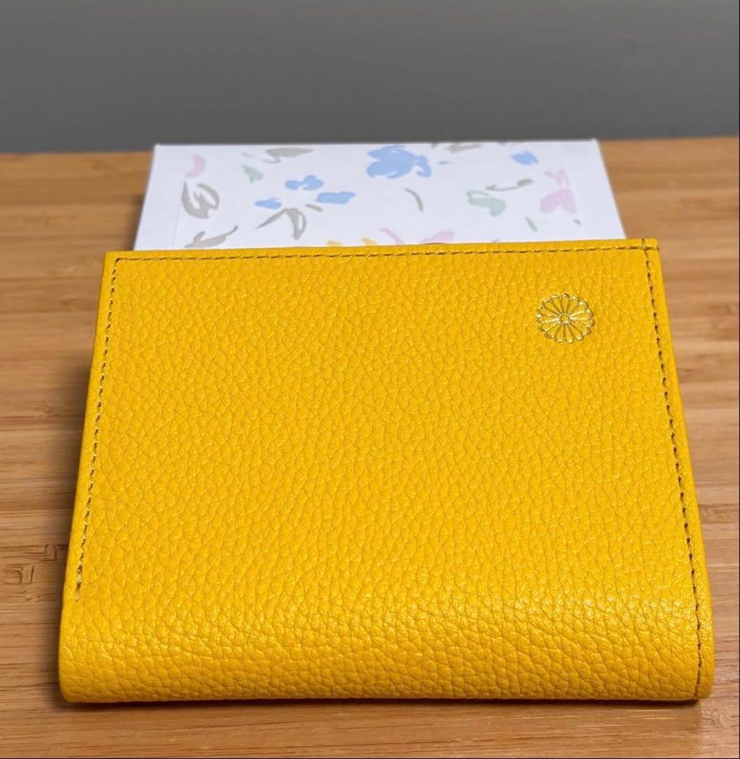 即日発送]皇居 本革がま口財布 黄色イエロー 新品未使用