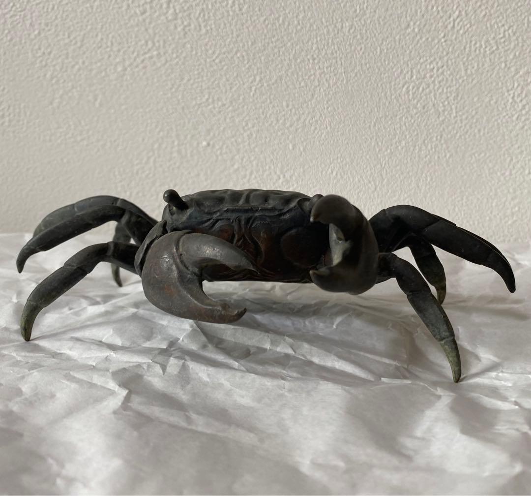 古銅カニ置物　蟹置物(特大型)