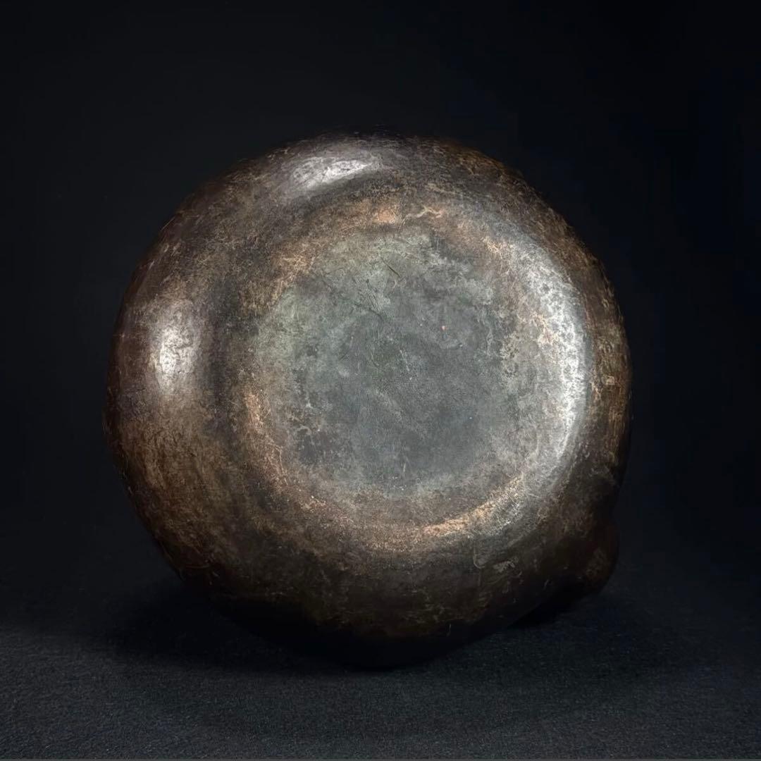 大型 玉川堂 無形文化財 鎚起 鎚目紋 口打出 銅瓶 湯