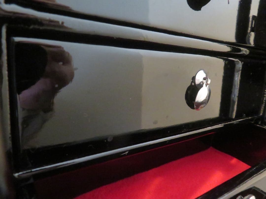 韓国 螺鈿 黒漆 白蝶貝 鶴 花 鳥 小物入 箪笥 ジュエリーボックス 象嵌